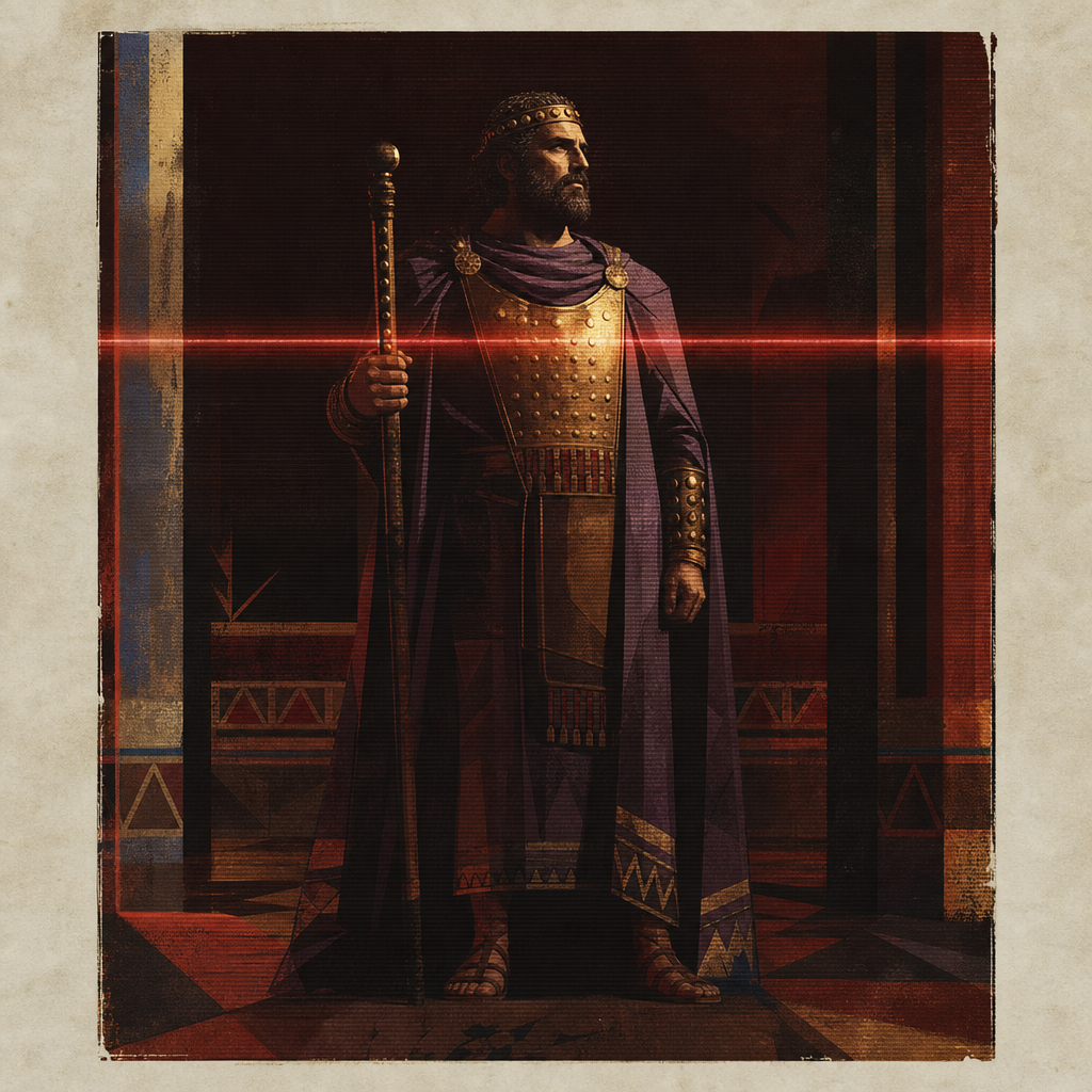Illuminated portrait of Agamemnon, King of Mycenae