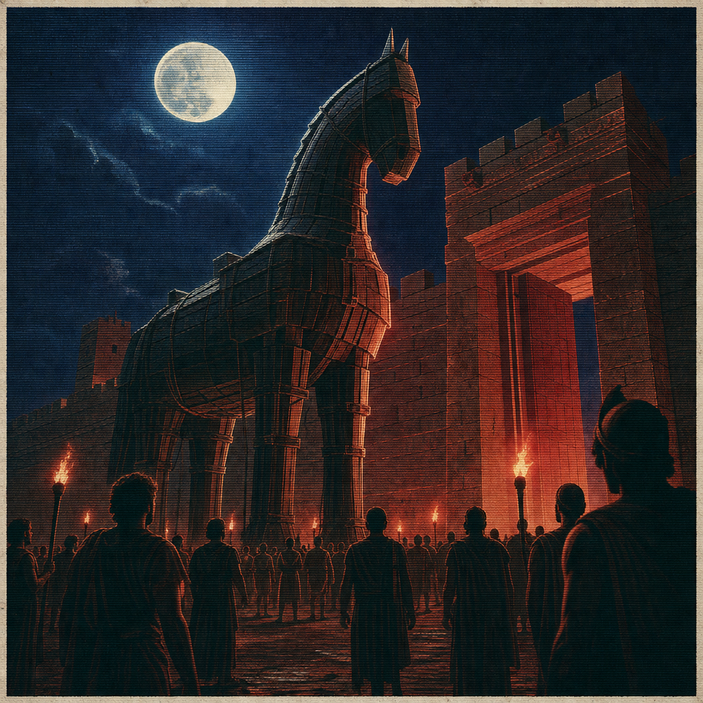 Narrative plate: The Trojan Horse